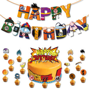 Decoraciones <span class=keywords><strong>de</strong></span> Fiesta con Diseño <span class=keywords><strong>de</strong></span> Goku Super Saiyan, Pancarta <span class=keywords><strong>de</strong></span> Feliz Cumpleaños y Adornos para Cupcakes, Suministros para Fiestas <span class=keywords><strong>de</strong></span> Fanáticos del Anime Infantil - Product Image 6