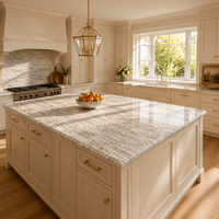 Dalles de quartz Zero Silica Beige Gold Flow 18 mm, veinure or crème, pierre de qualité supérieure, pour salle de bain moderne, meuble-lavabo, plan de travail de cuisine