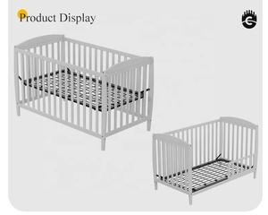 Lit bébé en bois réglable de haute qualité, nouveau style, convertible en canapé-lit, hauteur réglable sur 4 niveaux - Product Image 3