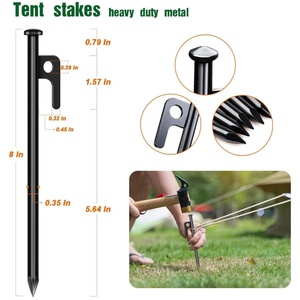 SPF 50+ Windproof Iron <b>Frame</b> Heavy Duty Manual Picnic Umbrella for Sand Anchoring at Concerts Festivals & Outdoor Events - Product Image 5