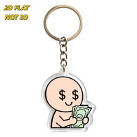 Porte-clés en acrylique transparent double face Dollar Eyes Money Hands, motif dessin animé pour les amateurs de monnaie, pour clés, sacs, sacs à dos