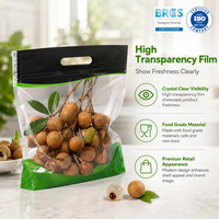 Anti-condens trapeziumvormige ritssluitingszak, verse verpakking voor fruit en groenten, met hoge transparantie OPP-zak