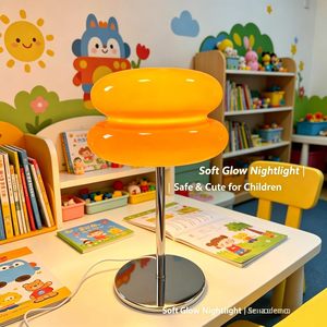 New Creative Modern Orange Table Lamp Bedside Living Room Simple Lighting Decoration Small Led <b>Night</b> <b>Light</b> - Product Image 2