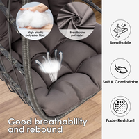 Chaise balançoire pliable en rotin de haute qualité avec support, hamac d'extérieur de jardin, balançoire de Patio pliable suspendue aux œufs
