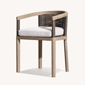 Ensemble de table et chaises de jardin en teck pour l'extérieur, avec structure en bois et tissu imperméable, idéal pour la terrasse - Product Image 3