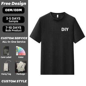 Vente en gros – T-shirt d'été 100 % polyester respirant à manches courtes pour homme, neuf couleurs unies, personnalisable avec logo imprimé - Product Image 2