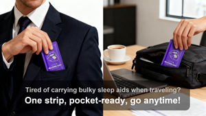 Strip Melatonin 3mg GABA 7mg untuk Tidur Saat Perjalanan, Mengatasi Jet Lag dan Kecemasan, Cepat Larut, Kemasan Diskrit, 30 Strip - Product Image 3