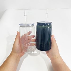Unbreakable Clear Transparent Colored Jelly 16oz 20oz <b>Plastic</b> Acrylic Cans Soda Beer Can <b>Cup</b> With Colorful PP Lid - Product Image 4