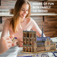 Piececool Cattedrale di Notre Dame di Parigi, Puzzle 3D in Metallo UV, Kit Modello Fai-da-Te, Edificio Storico, Regalo per Adulti e Bambini