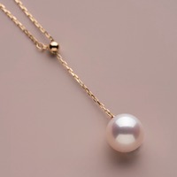 Collier pendentif goutte de perle en argent sterling plaqué or 14 carats, chaîne de collier pendentif goutte de perle en argent 925