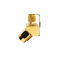 Connecteur coaxial RF en cuivre plaqué or SMA-JK, adaptateur mâle vers femelle SMA à 135 degrés pour câble de communication
