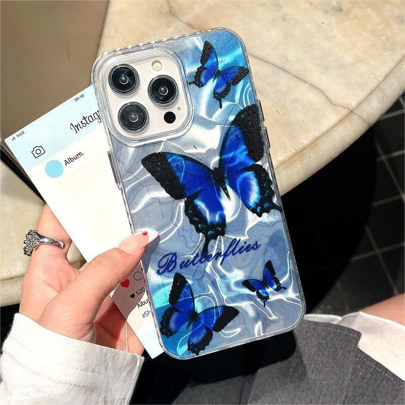 Translucent White - Butterfly Blue Rain