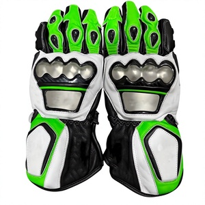 Gants de moto en cuir personnalisés avec logo, pour course, protection intégrale des doigts, coupe-vent, pour motards, tailles XXS XS, antidérapants, fermeture auto-agrippante tactique - Product Image 1