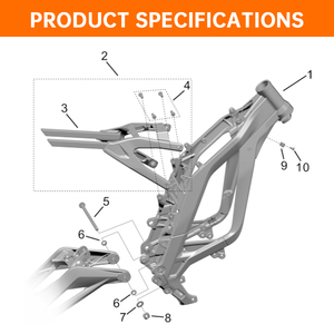 E <b>Light</b> X Original Main Frame Swingarm Subframe and Seat Mount Bracket for Lbx - Product Image 1