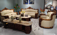 Juego de Sofás de Cuero de Lujo, Diseño Europeo Real, Estilo Chesterfield, Respaldo Acolchado, Brazos Curvos, Estructura de Madera Maciza, Hecho a Mano y Personalizado