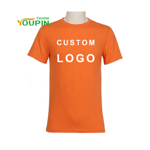 Custom Printed T-shirts High Quality 190GSM Polyester Orange Short Sleeve Sublimation T-shirts for Promotional Gift
