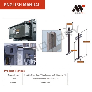 Système de mécanisme électrique <span class=keywords><strong>en</strong></span> profilé aluminium MOBORV, support de charge personnalisable, pièce de store coulissant, système de coulisse <span class=keywords><strong>pour</strong></span> <span class=keywords><strong>caravane</strong></span> et camping-car - Product Image 5