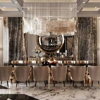 Table à manger en marbre noir, pied en métal, luxe, salle à manger, salon, 14 places, ensemble de table à manger