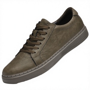 Chaussures de skate décontractées pour hommes en cuir véritable respirant et léger, de marque italienne de luxe, confortables, en PVC - Product Image 4