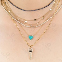 Gemnel nouveautés ce diamant collier est un subtil nouvelle version de l'emblématique de tennis de diamant collier délicat