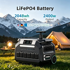 Estación de energía solar portátil y apilable US Spot MPPT de 2400w y 2048wh con batería LiFePO4 para respaldo doméstico, emergencias y actividades de camping. - Product Image 1