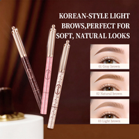 Crayon et Teinture Sourcils 2-en-1 Marque Blanche, Imperméable 24H, Résistant à la Transpiration, Maquillage Sourcils Naturel 3D Longue Durée