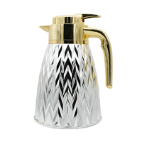 Motif décoratif arabe Plastique galvanisé Grande capacité 1L Capsule intérieure en verre Bouteille thermos pour café et thé