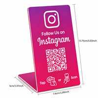 Affichage de menu en acrylique personnalisé avec carte de commentaires NFC programmable, puce NFC NTAG215 pour salon de coiffure, institut de beauté, boutique