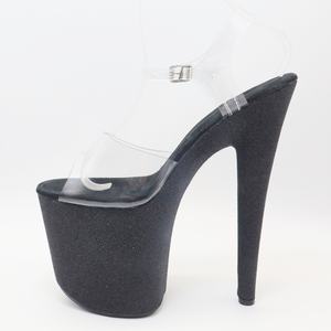 Pantofole da 8 pollici con plateau impermeabile da 20cm con cinturino alla caviglia modello da discoteca altissimo da donna con tacco a spillo infradito tacchi alti - Product Image 5