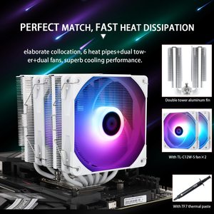Refroidisseur d'air pour processeur Thermalright Peerless Assassin 120 blanc ARGB, 6 caloducs, éclairage ARGB 5V, double ventilateurs ARGB TR-PA120 BLANC ARGB - Product Image 6