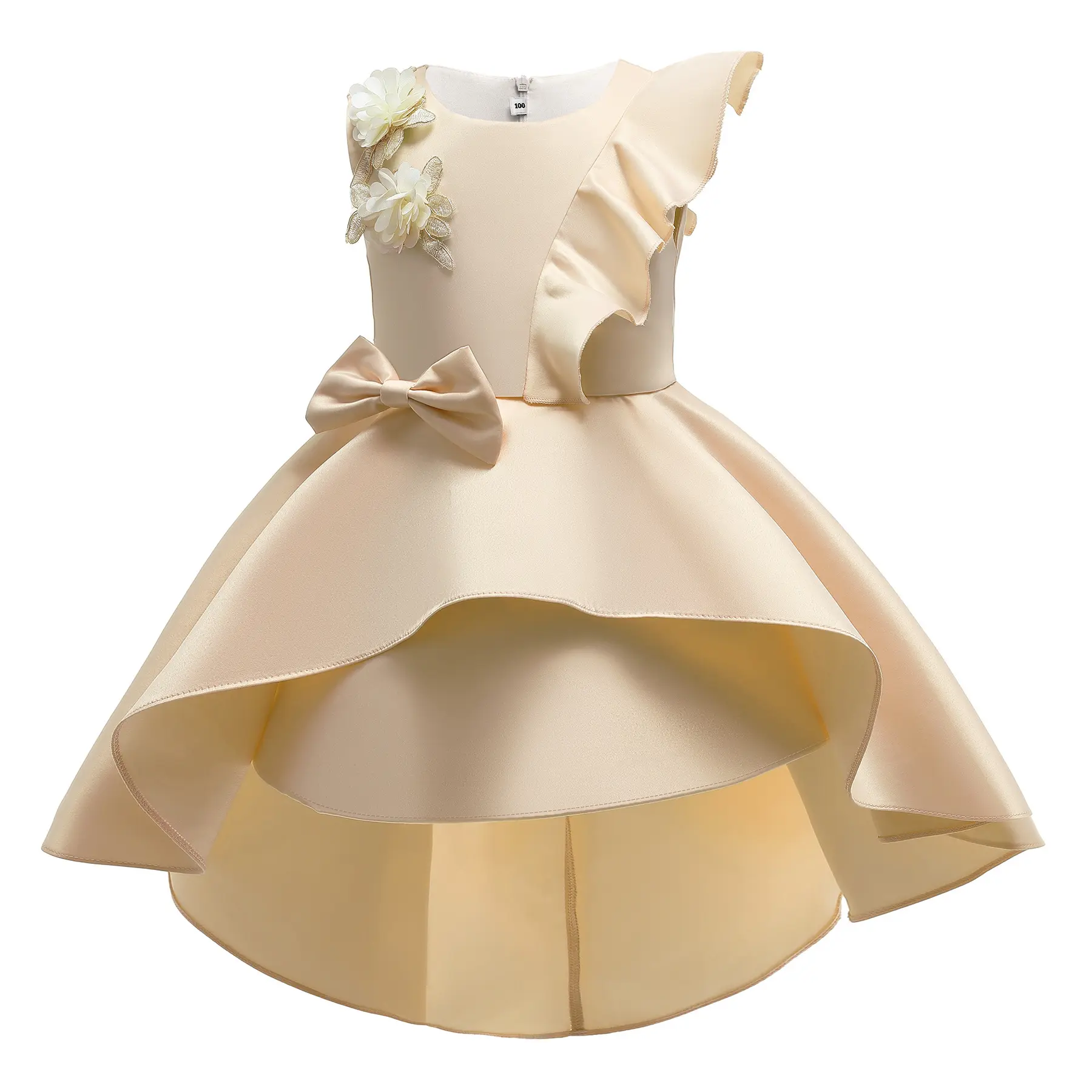 New Thời Trang Trẻ Em Bên Mặc Dresses Mới Nhất Cô Gái Thiết Kế Áo Dài Ruffle Váy Cho Cô Gái Của 8 Năm Tuổi