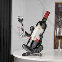 Porte-bouteilles en résine abstrait, design artistique, haut de gamme, créatif, moderne et épuré, pour salon et entrée, ornement de meuble à vin