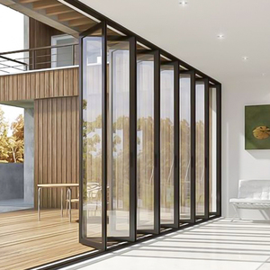 Landsharp Portes commerciales en verre isolant à usage intensif <span class=keywords><strong>Porte</strong></span> pliante en verre Bris thermique Portes pliantes en verre - Product Image 3