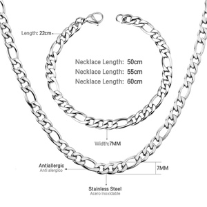 <span class=keywords><strong>Set</strong></span> <span class=keywords><strong>Collana</strong></span> <span class=keywords><strong>e</strong></span> <span class=keywords><strong>Bracciale</strong></span> da <span class=keywords><strong>Uomo</strong></span> Hip Pop in Acciaio Inossidabile 316L con Catena Cubana a Coda di Volpe - Product Image 4
