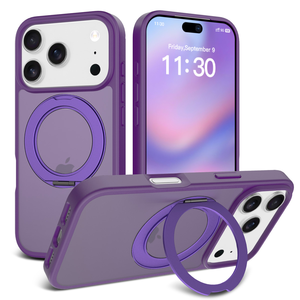 <span class=keywords><strong>Funda</strong></span> de soporte resistente de doble capa para <span class=keywords><strong>iPhone</strong></span> 17 Pro Max Soporte giratorio Teléfono Dos en uno Esmerilado Resistente a caídas 17 Pro 16 15 - Product Image 4