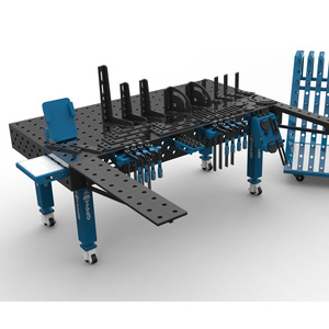 SteelMax GPPH wheeled welding bench in reinforced steel 2x1mt <b>28mm</b> holes - Product Image 5