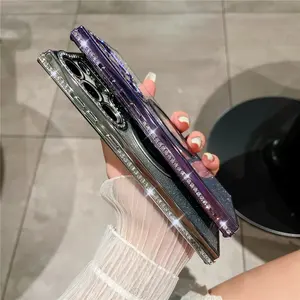 Diamante de diamantes de imitación chapado de lujo para funda magnética para Samsung S23 Ultra S22 Plus cubierta colorida degradada transparente - Product Image 5