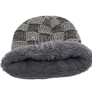 Gorro de Punto para Hombre, 100% Lana, Diseño a Cuadros, Colores Sólidos, para la Vida Diaria y Viajes al Aire Libre, Otoño Invierno - Product Image 1