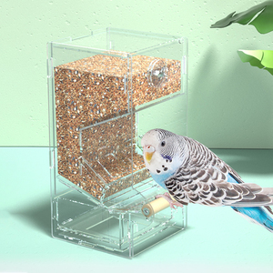 Asılı plastik hiçbir karışıklık kuş besleyici otomatik papağan besleyici için küçük orta Lovebird Parakeets kanarya - Product Image 1