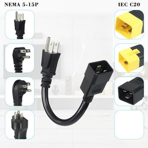 Cable adaptador de corriente de 5-15P a C19, cable de CA de alta corriente de 14AWG para centros de datos, laboratorios domésticos y redes, certificado ETL - Product Image 4