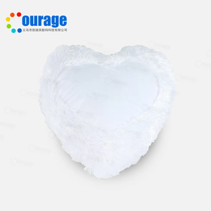 Forme de coeur confortable Sublimation doux en peluche taies d'oreiller blancs impression personnalisée taie d'oreiller - Product Image 6