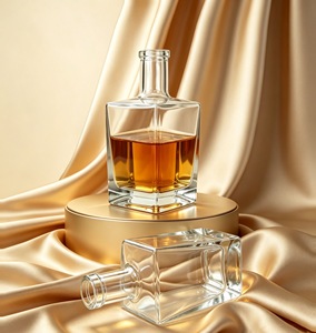 Botellas de Licor Cuadradas de Vidrio Transparente de 250ml/500ml al por Mayor, Reutilizables con Tapón de Corcho para Vodka, Whisky, Brandy, Ginebra y Ron - Product Image 5