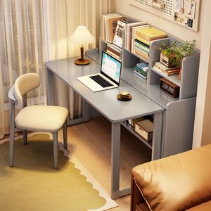 Bureau d'ordinateur pliable en bois massif, bureau d'étude extensible pour la maison, le bureau, la chambre d'étudiant, design moderne et simple - Product Image 2