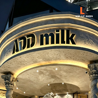 Letrero Luminoso Kelly Sign Factory, Letrero de Canal 3D de Acrílico y Metal con Luces LED, Logotipo Iluminado para Tienda, Negocio, Oficina, Exterior