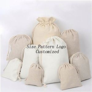Ulikeke Custom Linen Folding Jewelry Pouch <b>Small</b> Patterned Cotton Drawstring Shoe <b>Bag</b> Logo Print Dust <b>Bag</b> Recyclable Promotions - Product Image 4