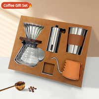 Kit de café manuel portable haut de gamme pour l'extérieur, ensemble complet pour infusion par le dessus avec étui de voyage de luxe pour le camping et les baristas