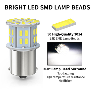Ampoules LED universelles YOBIS 1156 1157 Canbus 7443 7440 à double fonction, sans polarité, 3014 50SMD 12V-24V, sans erreur, pour éclairage automobile - Product Image 2