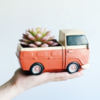 Jardinière à succulentes en résine vintage Roogo personnalisée avec trou de drainage, faite à la main, style rétro, pour décoration de bureau