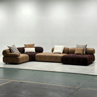 Canapé modulaire sectionnel à combinaison libre, directement de l'usine, en textile, avec coin incurvé, pour usage résidentiel en villa, luxe moderne