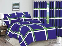Lot de 6 En Gros, Parure de Lit 100 % Coton avec Rideaux Assortis, Drap de Lit et Taies d'Oreiller King Size